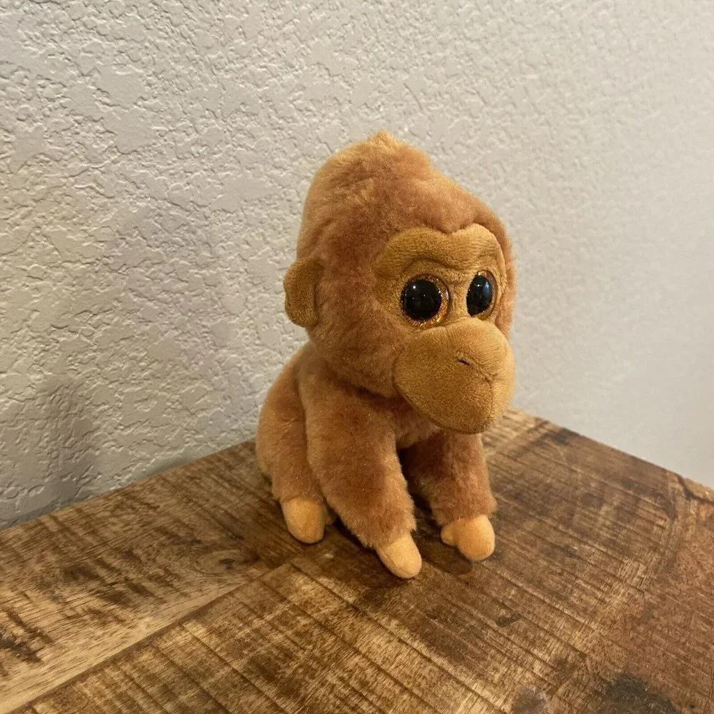 TY Beanie Babie Monroe - VelveTY - Orangutan Plush Monkey 6”